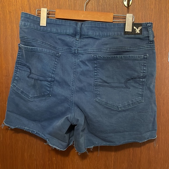 American Eagle Blue Hi-Rise Shortie Shorts - Picture 6 of 9